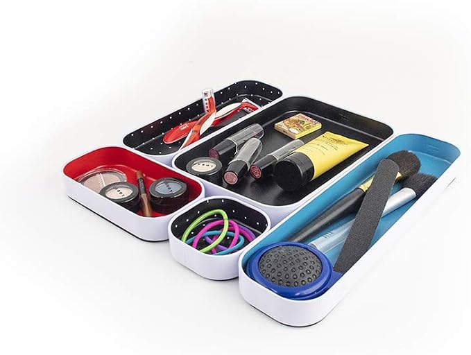 Three by Three Seattle 5 Piece Metal Organizer Tray Set - Image 3