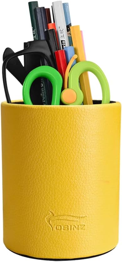 Pen Pencil Holder Cup Container PU Leather Desk Organizer Stand Decor Brush - Image 7
