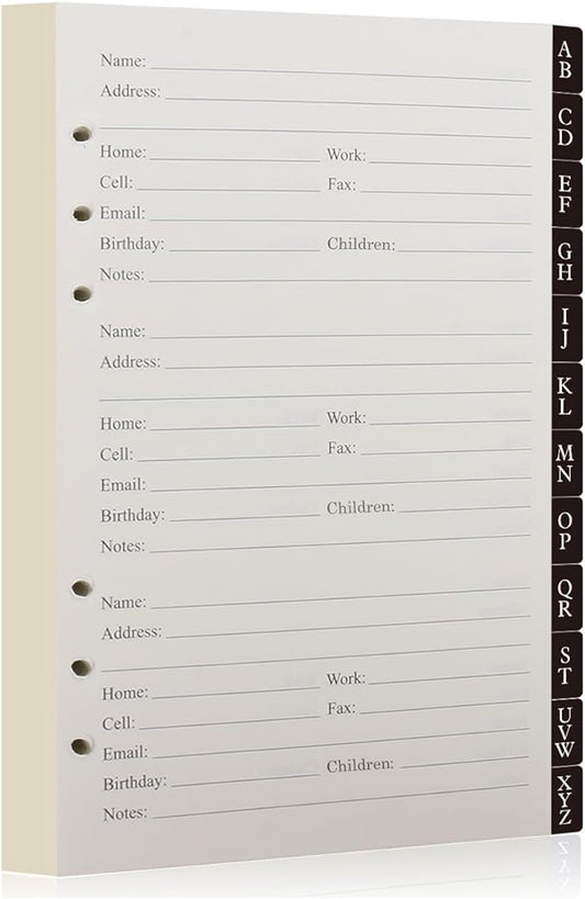 Happyaokeland Address Book Refill Pages 648 Contacts Durable Dividers by Happyaokeland