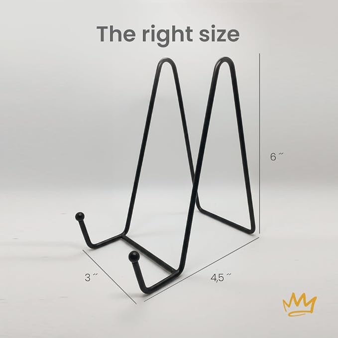KINGDOM SOLUTIONS 6" 2-Pack Metal Stands Black – Book Stand – Sturdy Plate - Image 2