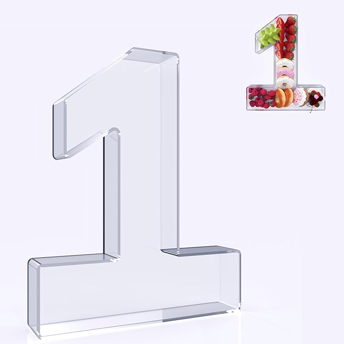 11" Acrylic Number Charcuterie Box, Reusable Fillable Alphabet Number Shaped by RUFHVTY
