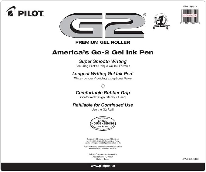 Pilot G2 Premium Refillable and Retractable Gel Ink Pens Fine Point, - Image 2