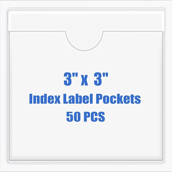 Origin-Joy 50 PCS Self-Adhesive Index Label Pockets by Origin-Joy