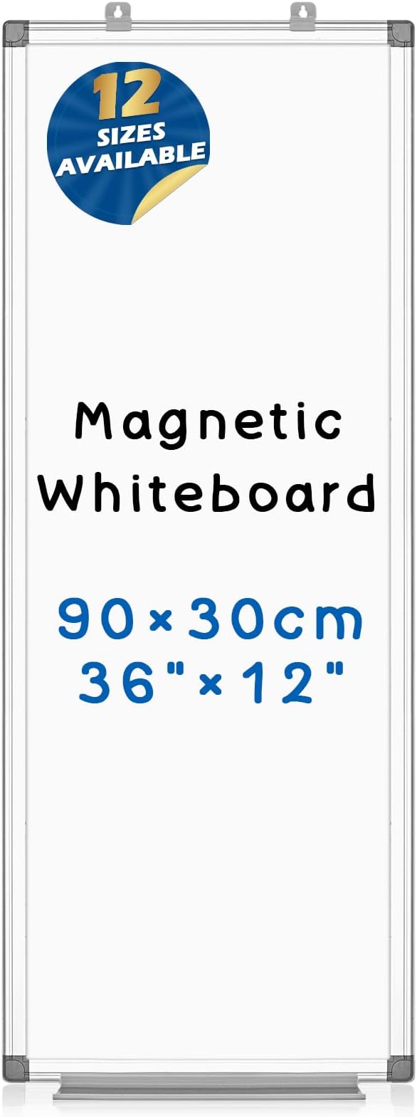 36" x 12" Magnetic White Board, Long Whiteboard Wall Hanging Vertical Board, to-do List Narrow Mini Small Portable Dry Erase Board for Walls-DeskLoop Office