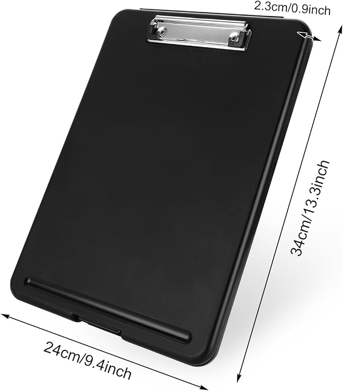 6PCS Black Clipboard with Storage, 8.5x11 Plastic Clip Boards with Storage - Image 2
