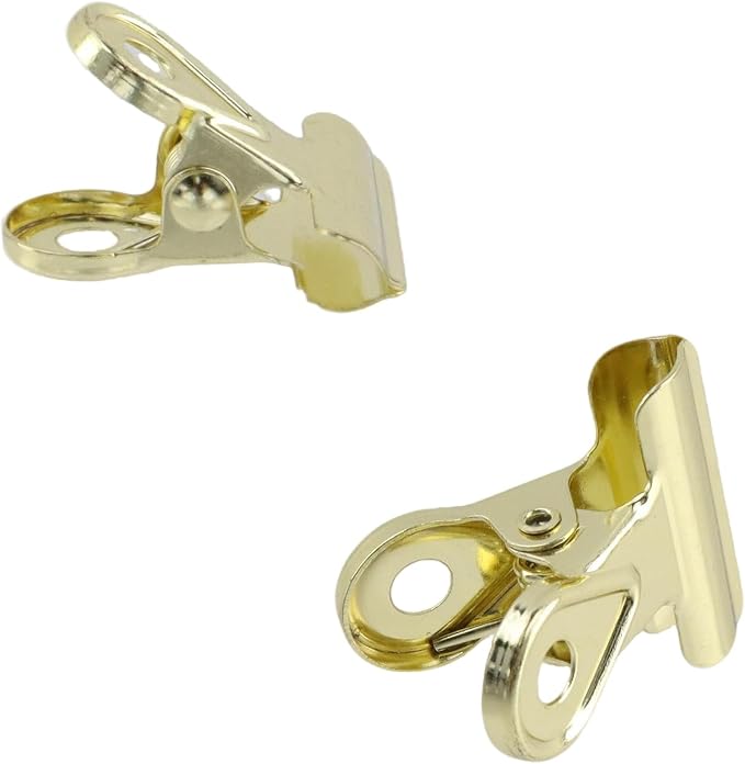 Xiaoyztan Mini Clips, 20mm Wide Gold Bulldog Clips Paper Clip Binder Bull Clip - Image 4