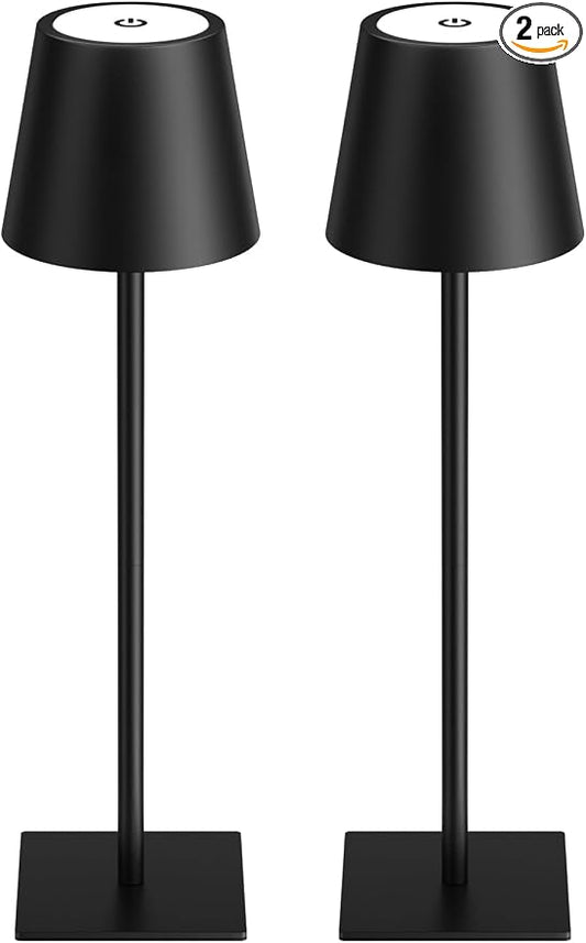 Kakanuo Cordless Rechargeable Table Lamp Black 5000mAh Battery Operated Lamps by KakanuoLightings