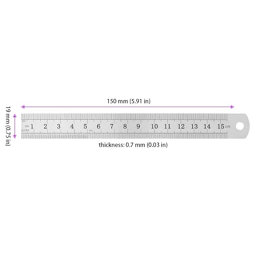 40 Pack Metal Ruler, 6 Inch Laser Engraved Marks Won't Fade, Stainless Steel - Image 2