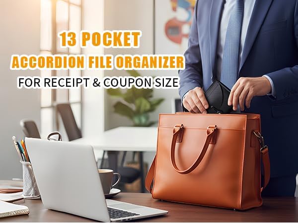 13 Pockets Receipt Coupon Organizer, 7X 4.5 Inches Small Accordion File - Image 7