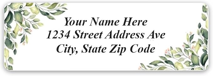 Personalized Return Address Labels Corner Leaves by Custom