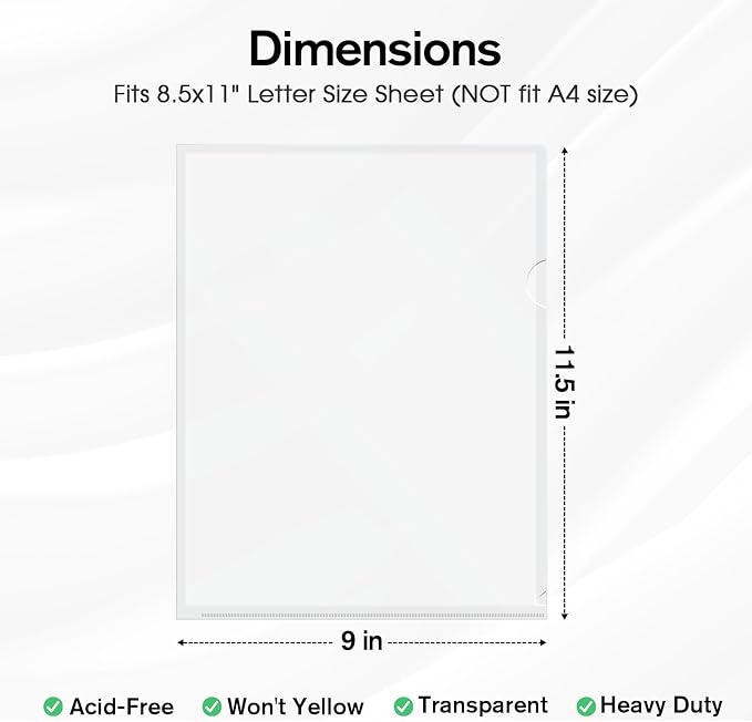KTRIO Clear Document Folders Project Pockets - Image 2