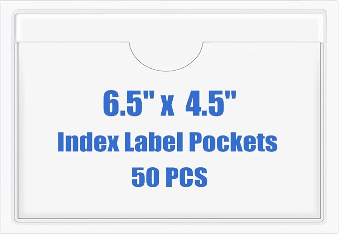 Origin-Joy 50 PCS Self-Adhesive Index Label Pockets by Origin-Joy