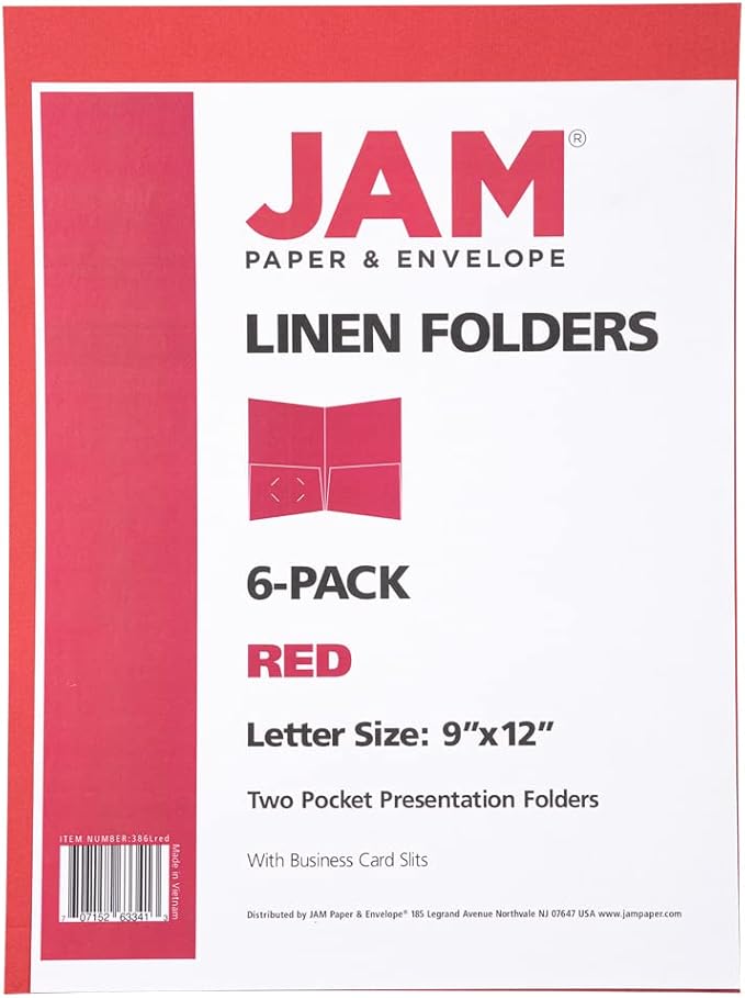 JAM PAPER Two Pocket Textured Linen Presentation Folders - Image 6