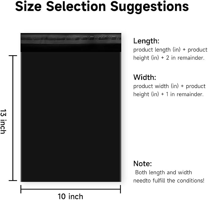 Set of 500 Black Mailing Bags 10x13, Tear-Proof Poly Mailers - Image 4