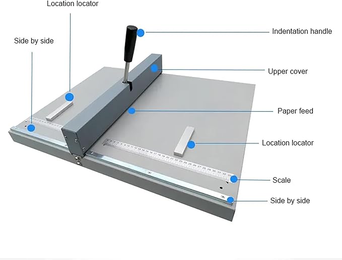 18Inch Manual Creasing Machine Scoring Paper Desktop Paper Card Creaser Scorer with 2 Magnetic Blocks-DeskLoop Office