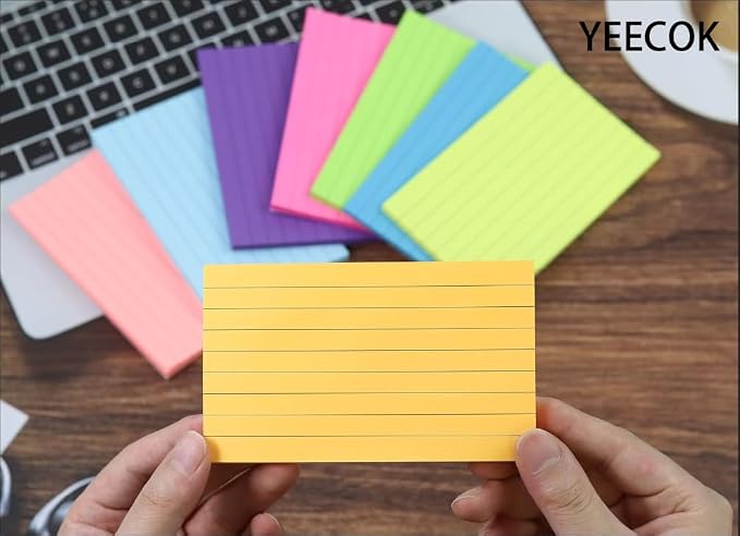 8 Pads Lined Sticky Notes 3x5 in Post, 8 Colors Self Sticky Notes Pad Its - Image 4