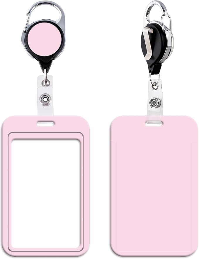 Cute Light Purple ID Badge Holder Heavy Duty Keychain Retractable Badge Reel ID by beemorita