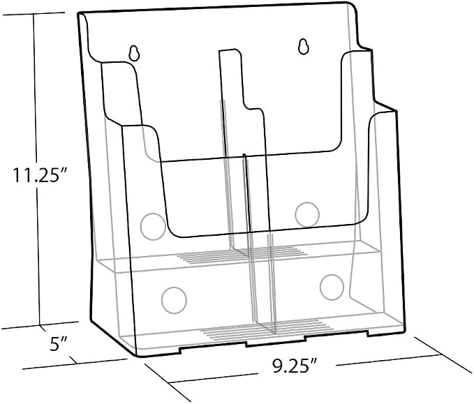 Azar Displays 252381 Two-Tier Four-Pocket Trifold Brochure Holder - Image 4