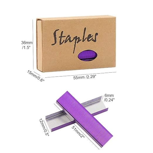 NatSumeBasics 3000 Purple Staples 26/6 Standard Colored Staple Refill - Image 6