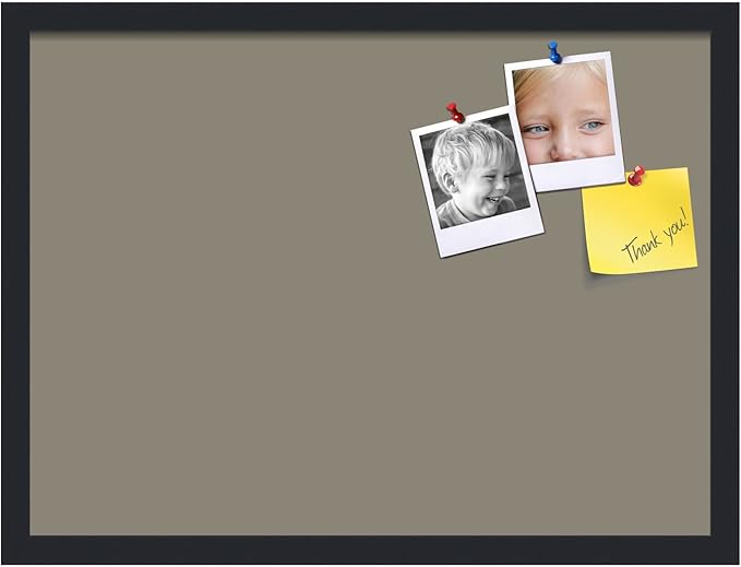 PinPix 23x17 Inch Cork Bulletin Board. This Decorative Framed Pin Board Comes with Pewter Design and a Satin Black Frame. Ideal for Home Office Decor or Message Board (PinPix-1812)-DeskLoop Office