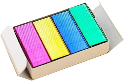 800Pcs Mini Color Staples DIY Shop Stapler Refills Standard Book Mini Color by JJLFresheners