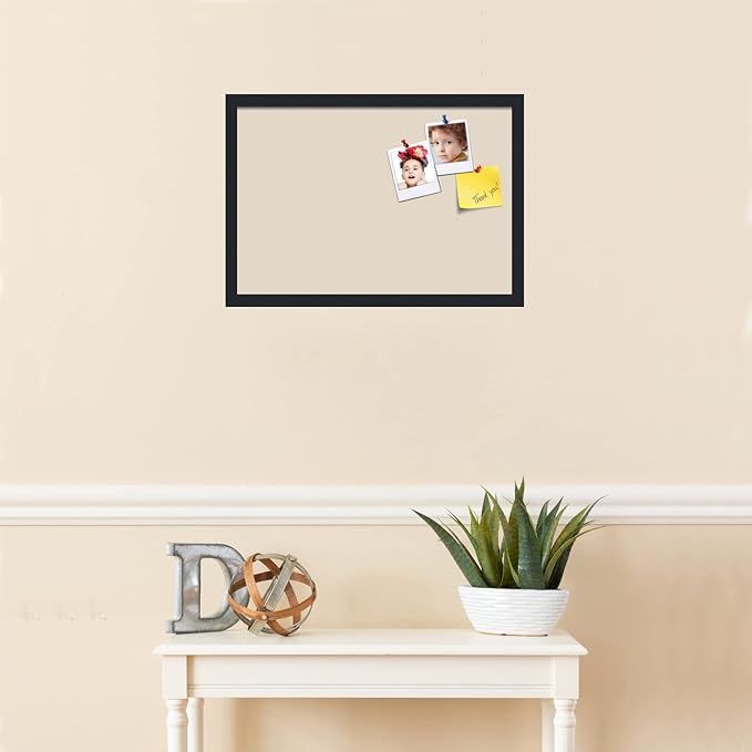 PinPix 22x15 Inch Cork Bulletin Board. This Decorative Framed Pin Board Comes with Desert Pastel Design and a Satin Black Frame. Ideal for Home Office Decor or Message Board (PinPix-1815)-DeskLoop Office
