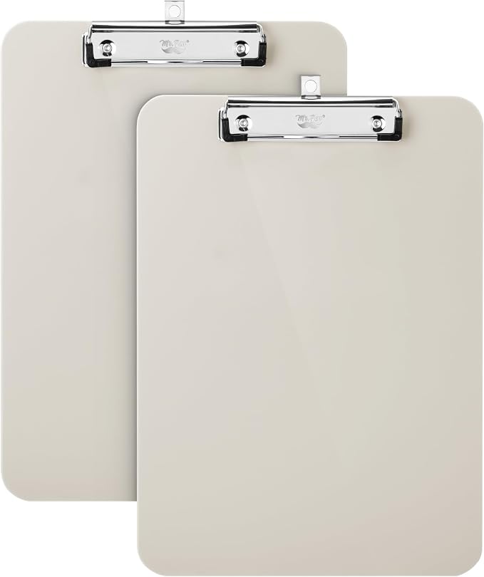 Mr. Pen- Plastic Clipboard, 12.5" x 9", 2 Pack | Silk Cream Clipboard Plastic by MrPen