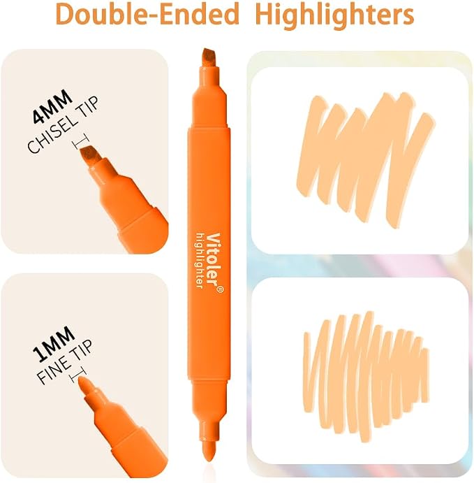 Piochoo Highlighters, Dual Tip Highlighter - Image 3
