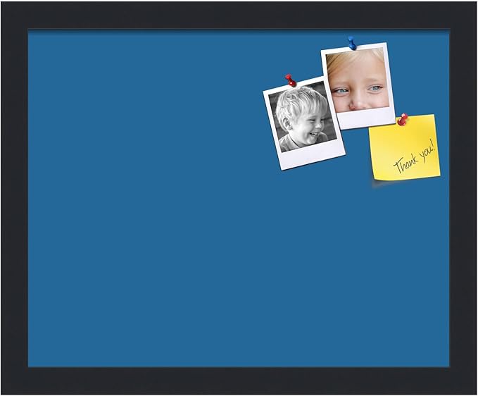 PinPix 15x12 Inch Cork Bulletin Board. This Decorative Framed Pin Board Comes with Navy Pastel Design and a Satin Black Frame. Ideal for Home Office Decor or Message Board (PinPix-1811)-DeskLoop Office