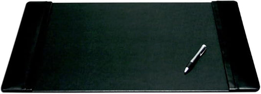 Dacasso Black Leather 25.5" x 17.25" Side Rails Desk Pad by Dacasso