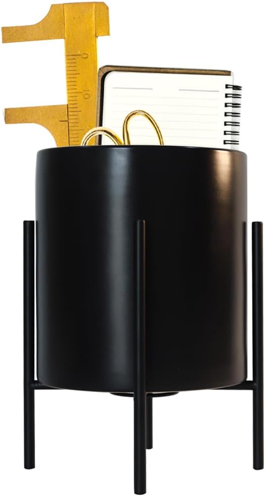Desk Organizer, Large Capacity Black Pencil Container, Office Supplies Organizer by SIEBOLD