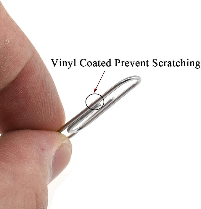HAHIYO Paper Clips 1.3" Length Silver Paperclips Vinyl Coated Prevent - Image 3