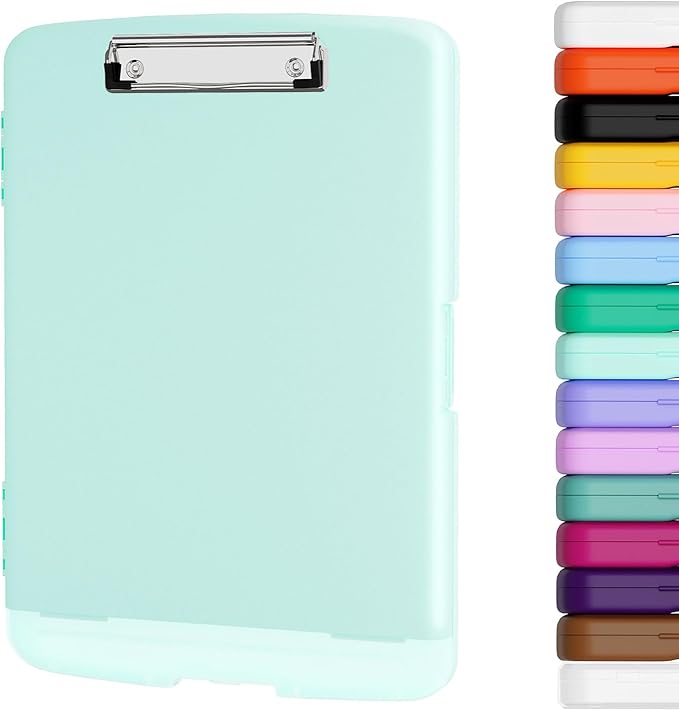 Piasoenc Clipboard with Storage, 8.5 x 11 Organization Box with Pen Holder and by Piasoenc