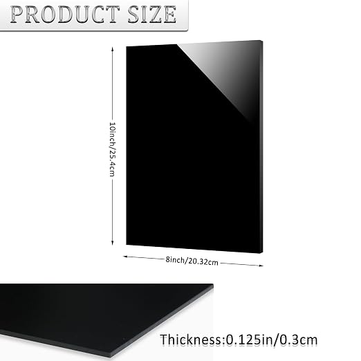 4 Pieces Black Acrylic Sheet, 8 x 10 Inch 1/8 Inch Thick, Home Decor, Display - Image 2