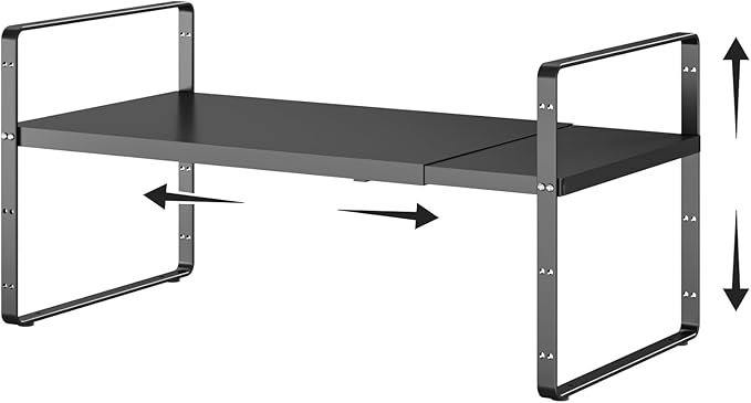 jkxoo 16.5-27’’L Expandable Kitchen Shelf Organizer, Stackable Shelves Organizer by jkxoo