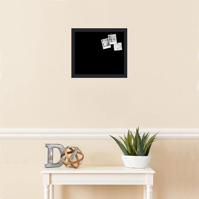 PinPix 15x13 Inch Cork Bulletin Board. This Decorative Framed Pin Board Comes with Solid Black Design and a Satin Black Frame. Ideal for Home Office Decor or Message Board (PinPix-622)-DeskLoop Office