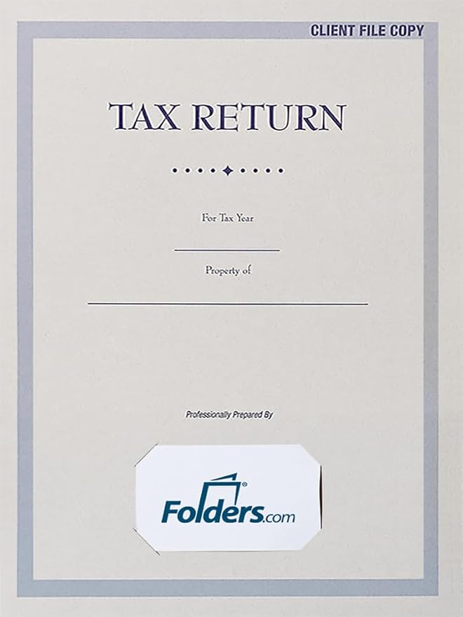 LUXPaper 9" x 12" Tax Return Folders | Two Pocket | Front Card Slit | Natural | - Image 3
