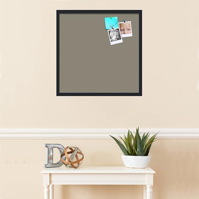 PinPix 24x24 Inch Cork Bulletin Board. This Decorative Framed Pin Board Comes with Pewter Design and a Satin Black Frame. Ideal for Home Office Decor or Message Board (PinPix-1812)-DeskLoop Office