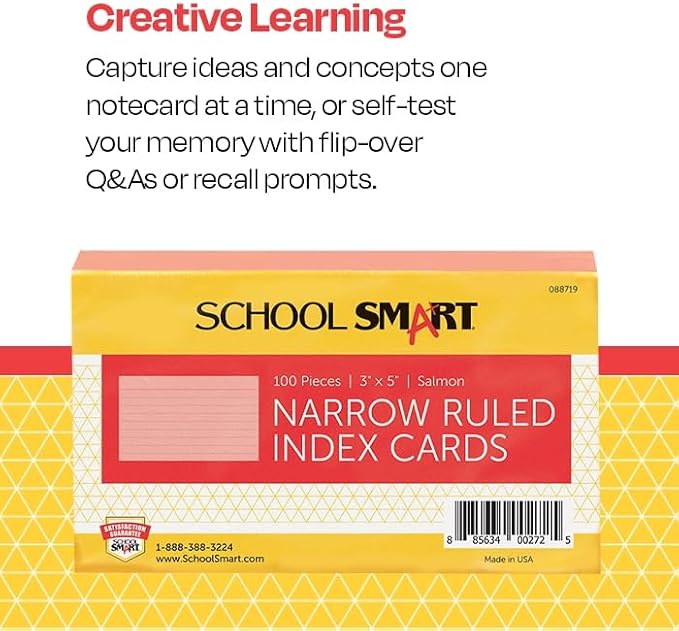School Smart Ruled Index Cards, 3 x 5 Inches - Image 7