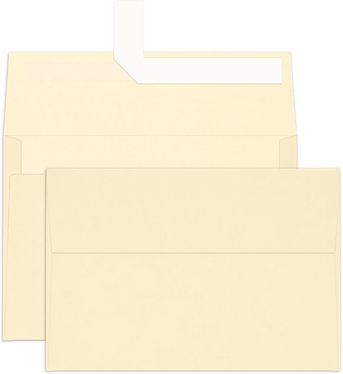 100 Pack A4 Cream 4x6 Envelopes Self Seal, Goefun 4.25 x 6.25 Ivory Printable by Goefun