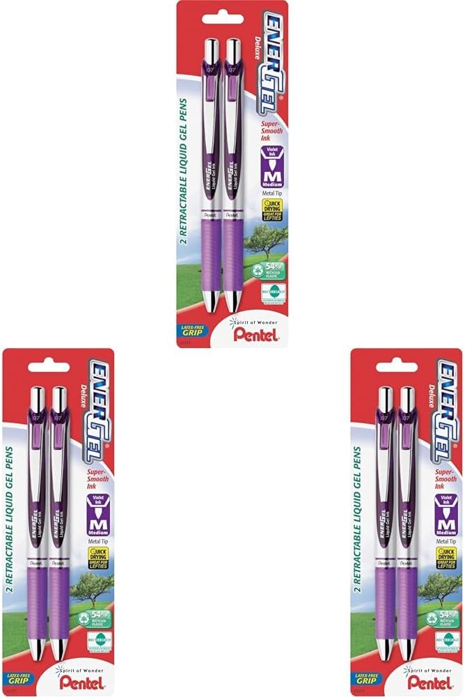 Pentel EnerGel Deluxe RTX Retractable Liquid Gel Pen, Metal Tip, Violet Ink by PentelofAmerica