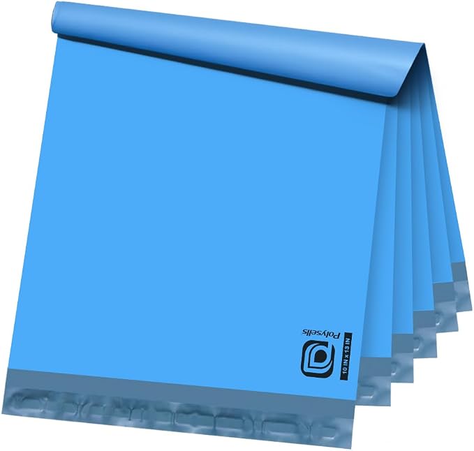 POLYSELLS 100 pcs 10x13 Inches Blue Poly Mailers Shipping Envelopes, Strong by POLYSELLS