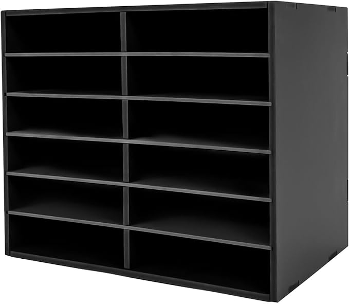 Mail Sorter Desktop, 12 Compartments Literature Organizer, Desktop File Sorter by MhdunueSK