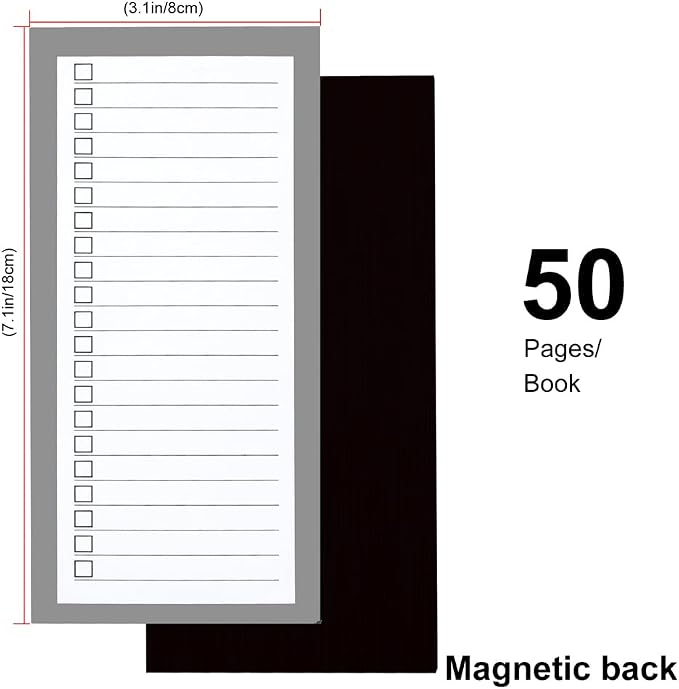 4 Pack Magnetic Notepads for Refrigerator，200 Sheets Grocery List Large Magnet - Image 4