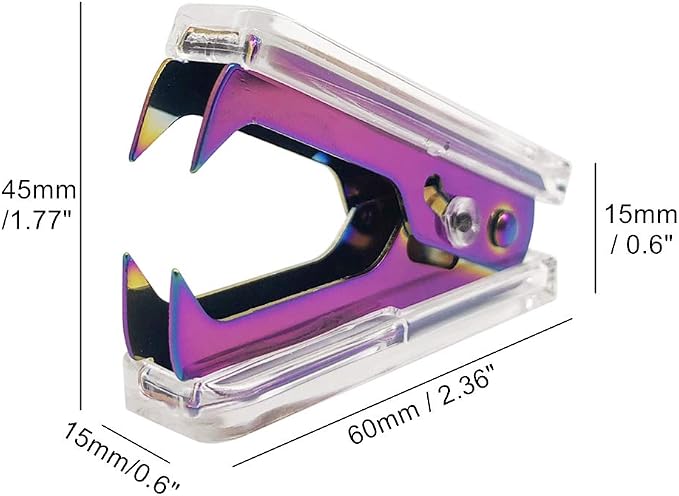 NatSumeBasics Cute Staple Remover Rainbow Clear Stapler Puller Removal Tool - Image 2