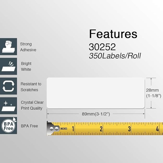 BETCKEY - Compatible DYMO 30252 Address & Barcode Labels - Compatible - Image 3