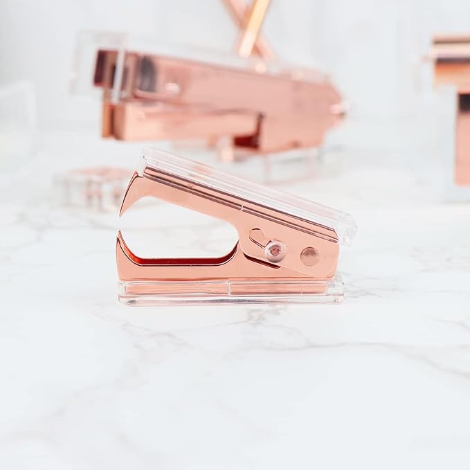 NatSumeBasics Staples Remover Rose Gold Clear Acrylic Staple Puller Removal Tool - Image 4