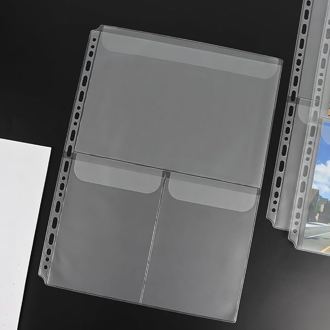 Mogoostry A4 Binder Pockets Zipperless Cash Envelopes 3 Pocket Binder Sleeves - Image 2
