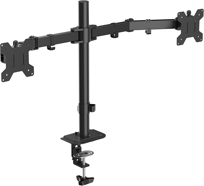 Suptek Dual Monitor Arm Desk Mount,Ultrawide Dual Monitor Arm for 2 Monitor Screens up to 42 inches and Max 22lbs Each,Extra Tall 15.75" Pole Fully Adjustable Monitor Stand for Desk,Black(MD9442LB)-DeskLoop Office