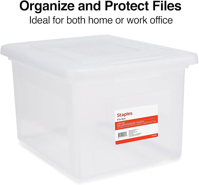 STAPLES File Box Plastic File Box Snap, Letter/Legal Size - Image 3